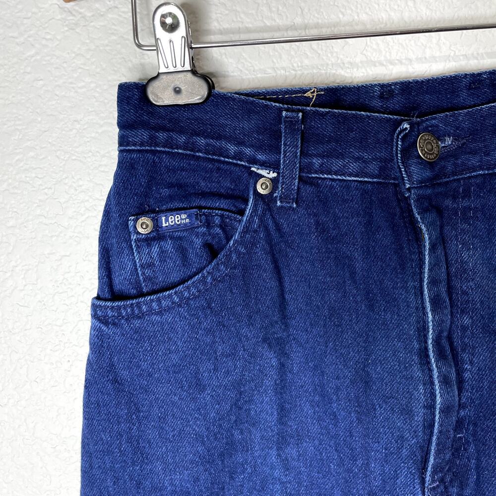 Lee Size 10 Jeans Vintage Super High Waist Dark Wash Made in USA Tapered Cotton - Picture 8 of 14